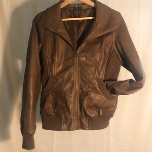 Sparkle and Fade faux leather bomber jacket